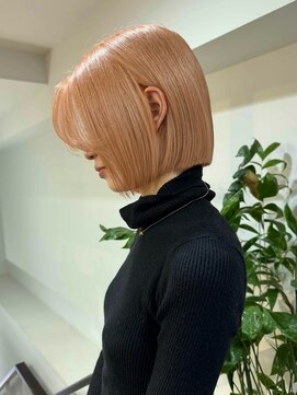 サンク 原宿 表参道(cinq) ハイトーンレイヤーボブミディアムレイヤーショートウルフボブ