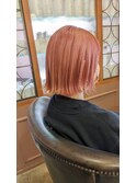 ピンクベージュ×切りっぱなし