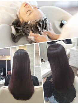 ウィズヘアー 東原店(Wiz hair)の写真/1日中外にいても、美髪キープ◎【艶髪レベル120%髪質改善ヘッドスパ】艶髪の土台はヘッドスパから♪
