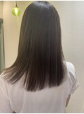 丸型◎髪質改善カラーで作るアッシュベージュ[稲毛駅/白髪染め]