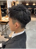 アップバングツーブロック刈り上げショートビジネス千葉駅保立