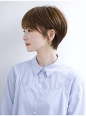 耳掛けショート/大人ショート/前髪あり/30代40代/若松河田美容室