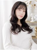 ダークアッシュ/暗髪/韓国風/ゆるふわロング/透明感/艶髪/30代g