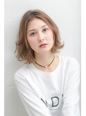 ラフに揺れる愛され外ハネウェーブヘア<HanaWa恵比寿>