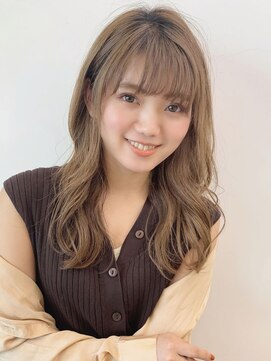 ジーナ 船橋(Zina) 小顔セミウェットウェーブピンクベージュハイライトカラー