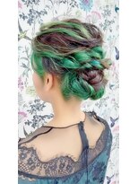 ユアーズ 四街道店(HAIR&NAIL YOURS) ルーズ感編み込みヘアアレンジギブソンタックまとめ髪アレンジ