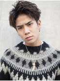 ゆるウェーブ刈り上げおしゃれショートアップバング