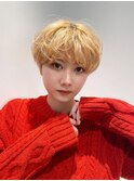 ハイトーンショート/パーマ風マッシュ