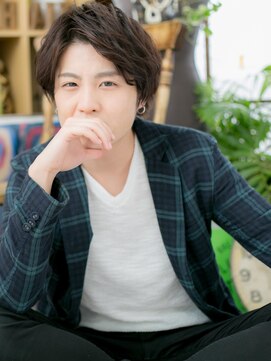 カバーヘア ブリス 川口(COVER HAIR bliss) モノトーンダークアッシュマッシュヘア―m川口20代30代40代