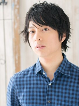 モッズヘアー メン 戸田公園店(mod's hair men) 暗髪&無造作ニュアンスパーマのウルフこなれヘアa戸田公園