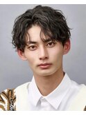 波巻きパーマメンズツイストスパイラルパーマツーブロック
