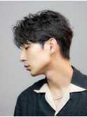 韓国ヘアカルマパーマコンマバングセンターパートワックスなし