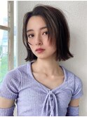 グレージュショートボブ30代40代50代ひし形シルエット