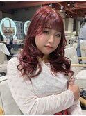 ボルドーカラー×海外風レイヤーカット♪【Ayaka】