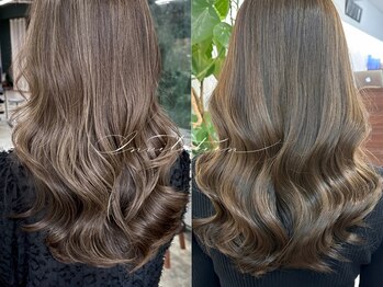 インビテーション 名古屋(invitation)の写真/色落ちも計算して.あなたに似合う透明感カラーをご提案♪前髪,顔まわりカット,レイヤーカットも人気◎