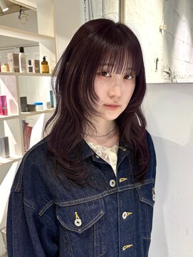 ヨーク(YOKE) 【YOKE】カシスラベンダーブラウンブリーチなしレイヤー顔周り