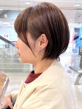 モリオ フロム ロンドン サッポロファクトリー店(morio FROM LONDON) morio/大人丸みショート/前髪/顔周りカット/ブラウンカラー
