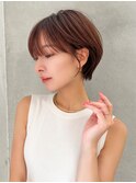 丸みショートボブ/カーテンバング/顔周りカット/ダークブルー