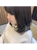 大人かわいい★アッシュ/グレー/ワンカール/レイヤーカット