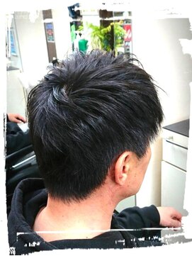 カットハウススペース 人形町 メンズカジュアルバーバーバングショート30代 40代 50代