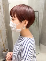 テトヘアー(teto hair) 暖色系カラーショートボブ艶カラーマッシュボブ丸みボブ秋カラー