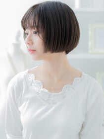 モッズヘア 越谷(mod's hair)&nbsp;切りっぱなし黒髪クラシカル小顔ぶつ切りボブa越谷20代30代40代