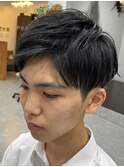 ビジネスショートメンズマッシュツイストパーマツーブロック
