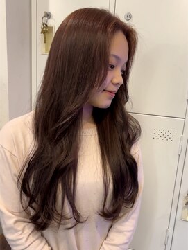 ヘアーエポック(hair epoque) くびレイヤーエモージュ★透明感ピンクベージュ