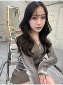 韓国ヘアーハッシュカットレイヤーカットグレージュブリーチ無し