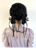 20代30代大人可愛い♪お呼ばれサイドゆるふわお団子アレンジ