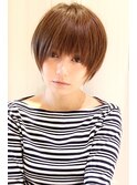 丸みが可愛い小顔マッシュショート　黒髪　アッシュ