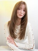 《SOYON》韓国レイヤーカット×オリーブベージュ