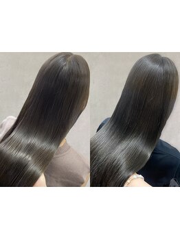 自然な丸みを残しながらナチュラルなストレートで地毛のような理想の髪に♪