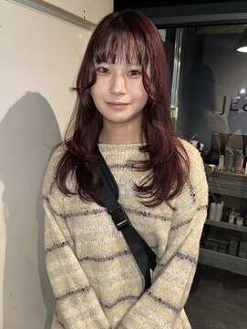 〈atsuno〉ブリーチなしダブルカラーの深みレッド