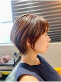 ショートカット20代30代40代前髪あり面長丸顔ショートボブ