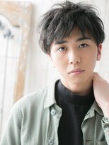 メンズヘア ビーセカンド 草加店(MENS HAIR B-2) 20代30代アッシュブラック刈り上げ無造作ショートパーマa草加