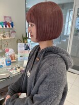 ステラ ヘア デザイン サロン(STELLA hair design salon)&nbsp;透明感艶ピンクブラウン×ボブ【浅野】