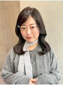 ミディアムレイヤー/くびれ巻き/韓国ヘア