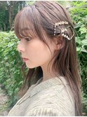 【PAAQ田中】シースルーバング×耳かけ送り毛×シアーベージュ