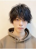 無造作パーマニュショートウルフニュアンスパーマ