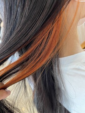 ラ メール ヘア デザイン(La mer HAIR DESIGN) イヤリングカラー/オレンジカラー