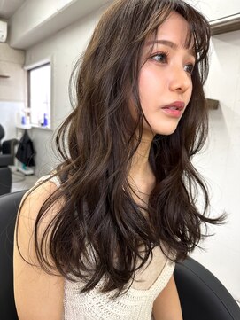 ブラン 広島八丁堀(Blanc) 【Blanc】レイヤーロング＿グレージュカラー＿ウェーブロング＿S