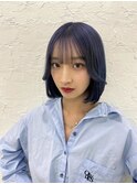 黒髪/前髪パーマ/グレーベージュ/レイヤーロング/インナーカラー