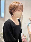 *滝田*似合わせカットイメチェンショートボブ丸み小顔ベージュ