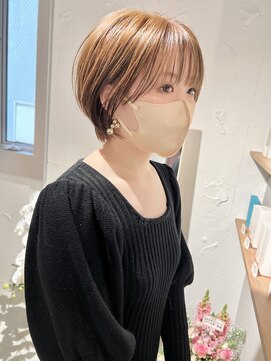 ラミエ バイ メルト 吉祥寺(lamie by melt) *滝田*似合わせカットイメチェンショートボブ丸み小顔ベージュ