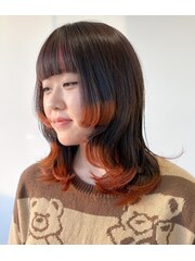 姫カット/レイヤーカット/エンズカラー/裾カラー/デザインカラー