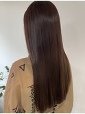 地毛風カラー/地毛風ストレート/黒髪ロング/縮毛矯正/髪質改善