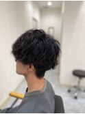 波巻きツイストスパイラル　クリームパーマ　メンズパーマ