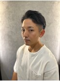 短髪ツーブロック/束感黒髪ショート/