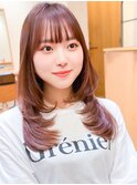 20代30代40代◎韓国ヘアー顔周りレイヤー似合わせカット前髪あり